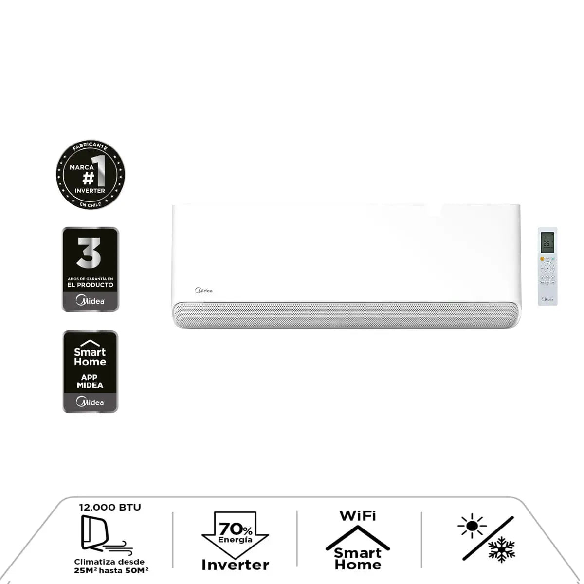 Aire Acondicionado Split Inverter Breezeless Frio-Calor 12000 Btu + Wifi (Instalación incluida)