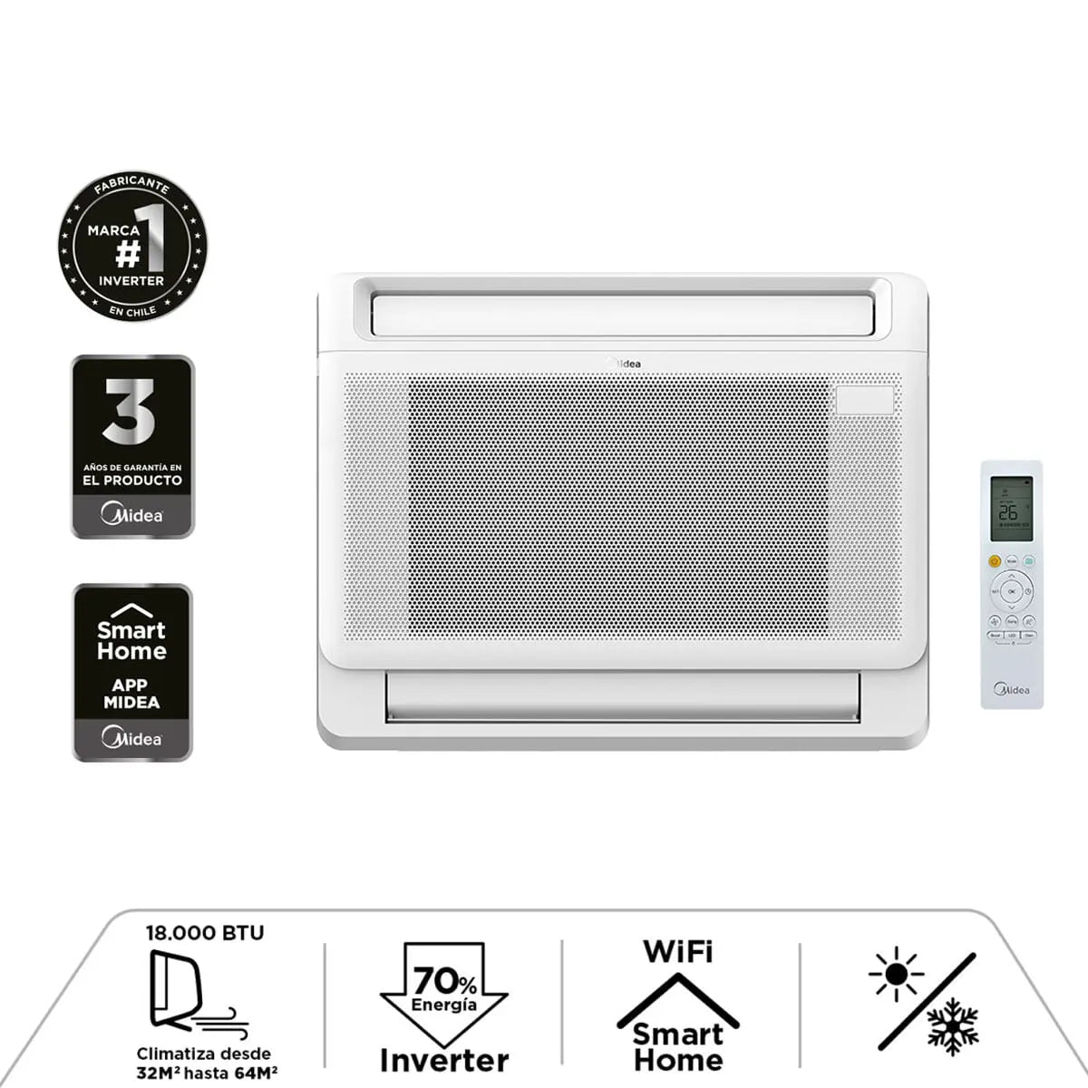 Consola Xtreme Heat Inverter Frio-Calor 18000 Btu + Wifi (Instalación incluida)
