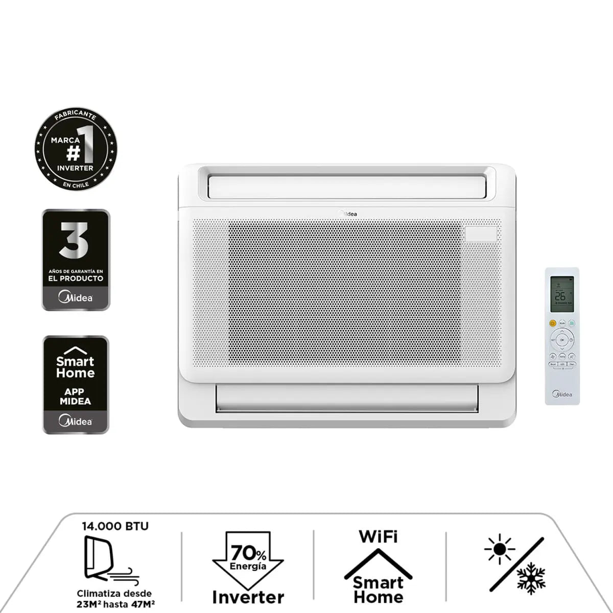 Consola Xtreme Heat Inverter Frio-Calor 14000 Btu + Wifi (Instalación incluida)