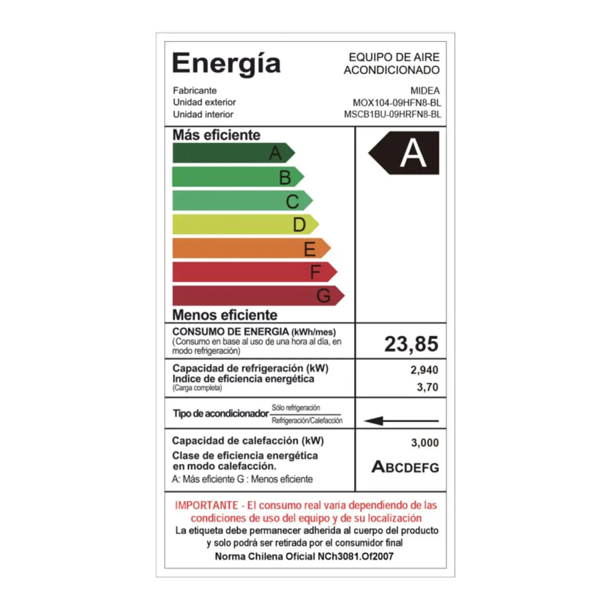 Aire Acondicionado Split Inverter Breezeless Frio-Calor 9000 Btu + Wifi (Instalación incluida)