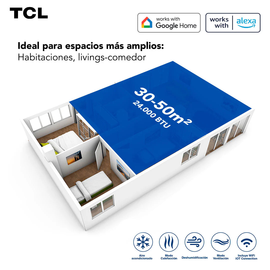 Aire Acondicionado Inverter TCL BreezeIN 12000 BTU WIFI (Instalación incluida)