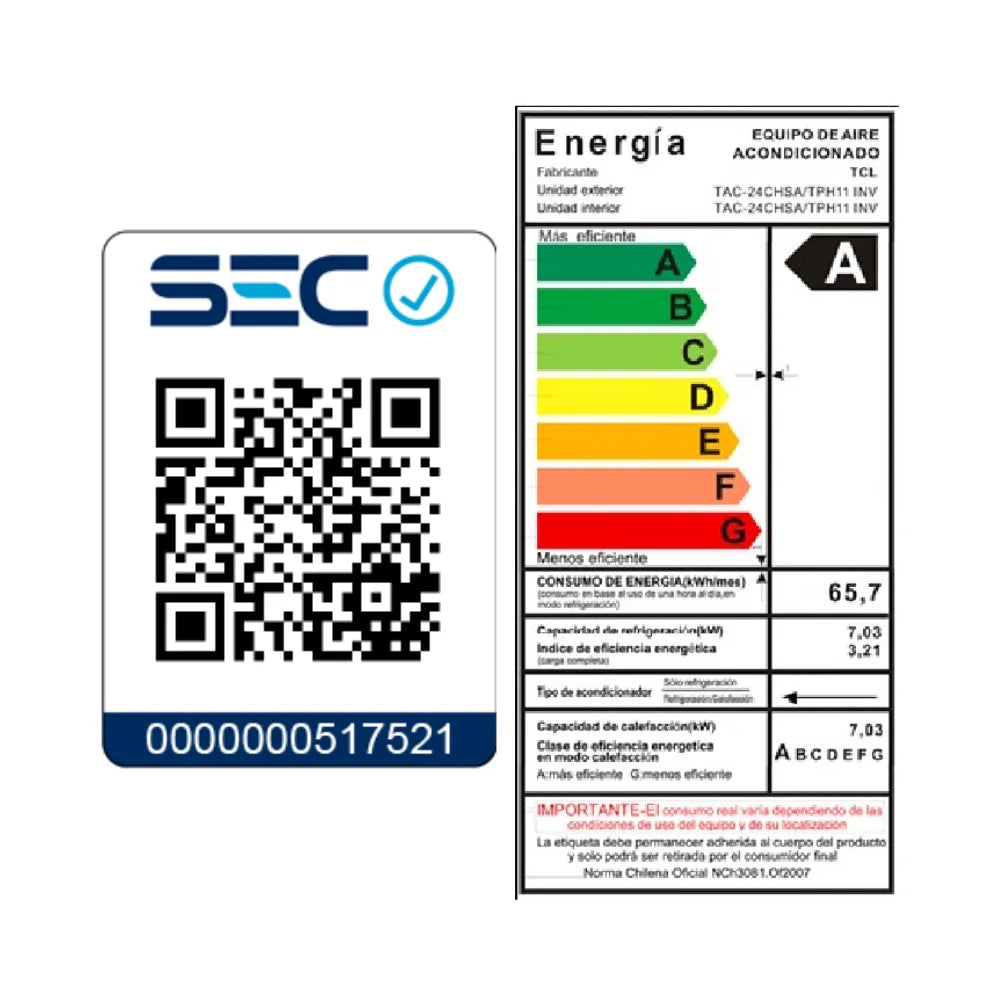 Aire Acondicionado Inverter TCL BreezeIN 24000 BTU WIFI (Instalación incluida)