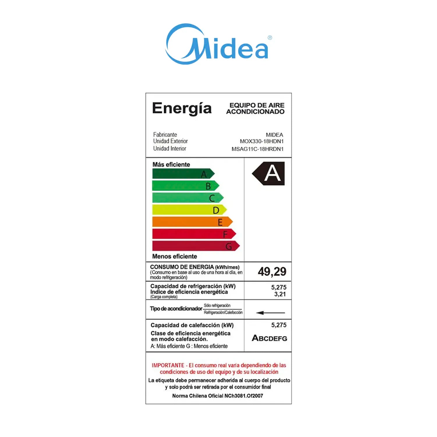 Aire Acondicionado Split Inverter EcoMaster Frio-Calor 18000 Btu + Wifi (Instalación incluida)